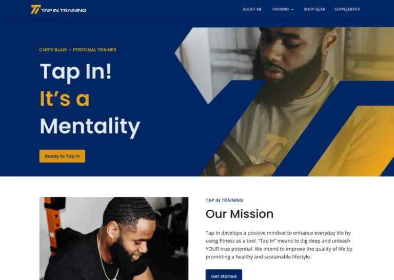 Tap In Training website hero