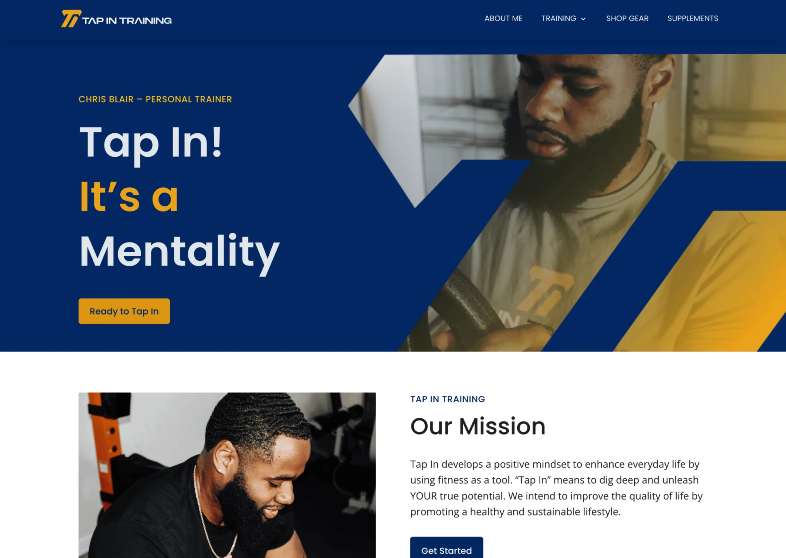 Tap In Training website hero