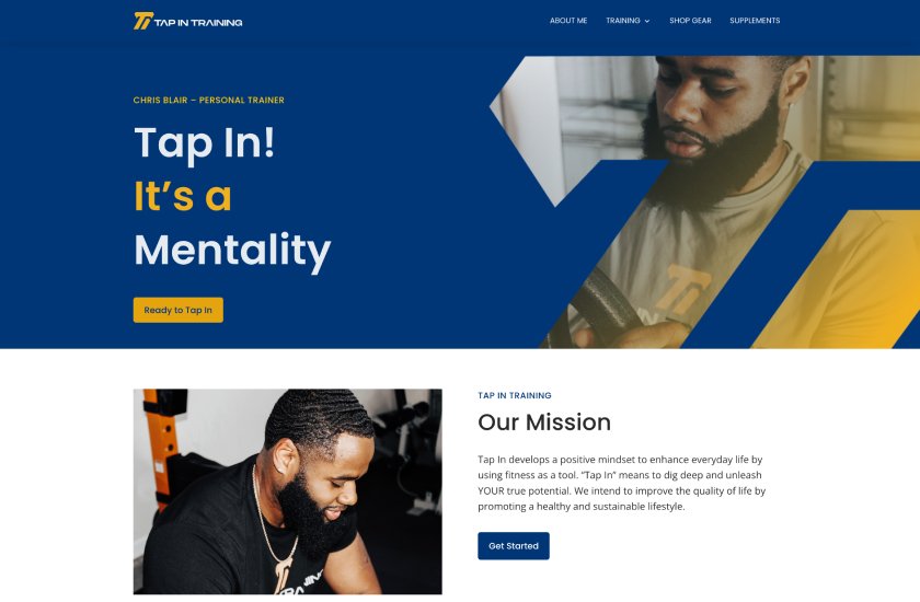 Tap In Training website